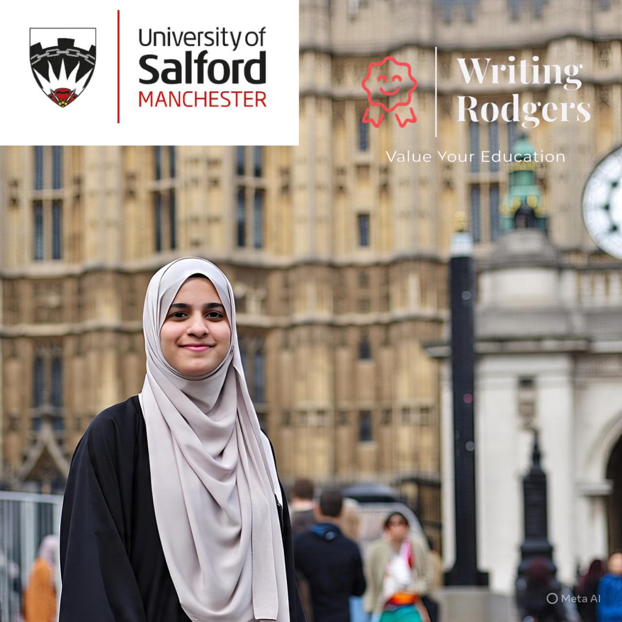 University of Salford student working on an assignment